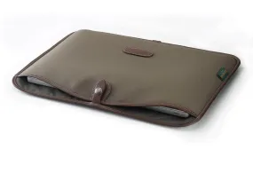 15 inch Laptop Slip - Sage FibreNyte / Chocolate Leather