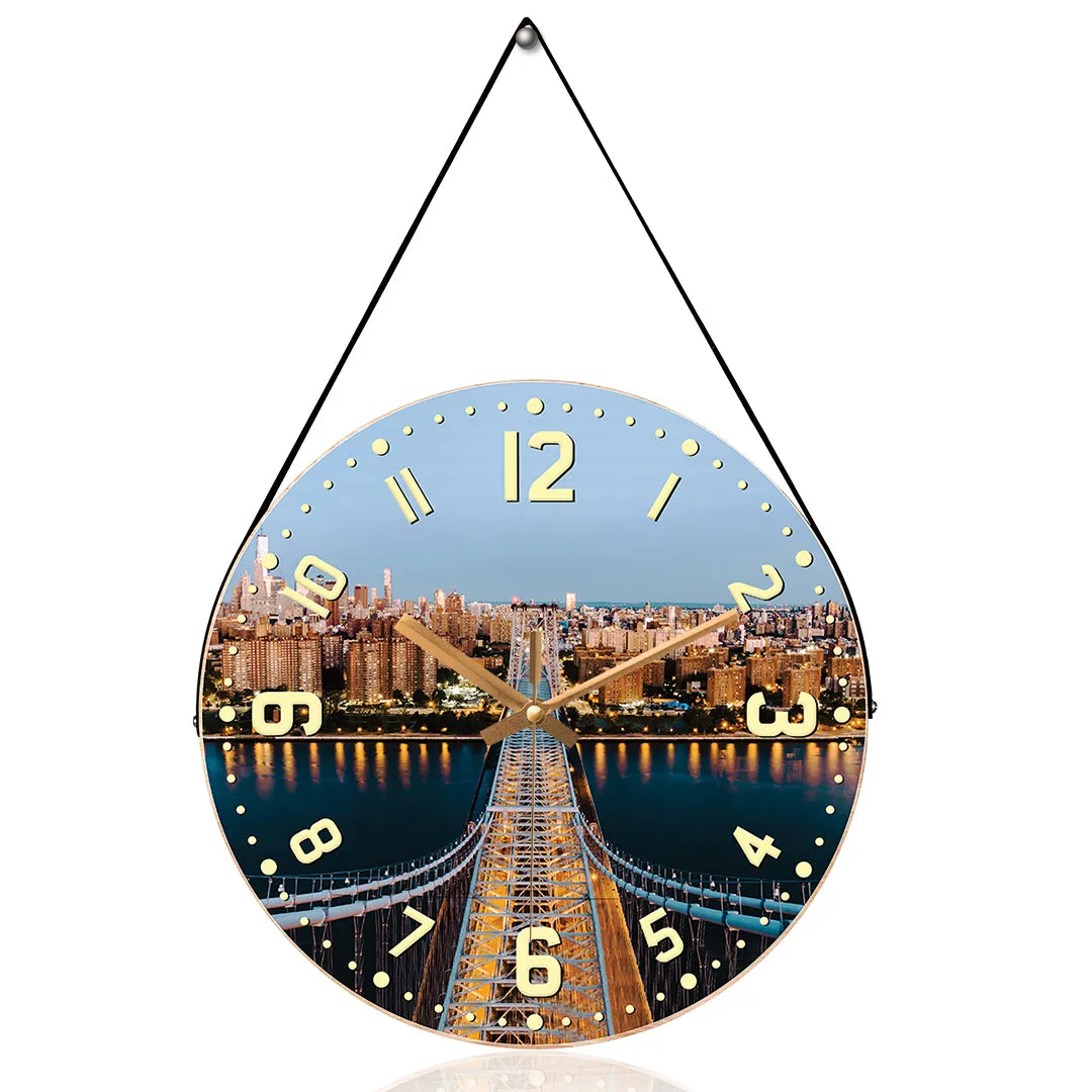 Aerial view newyork wall clock