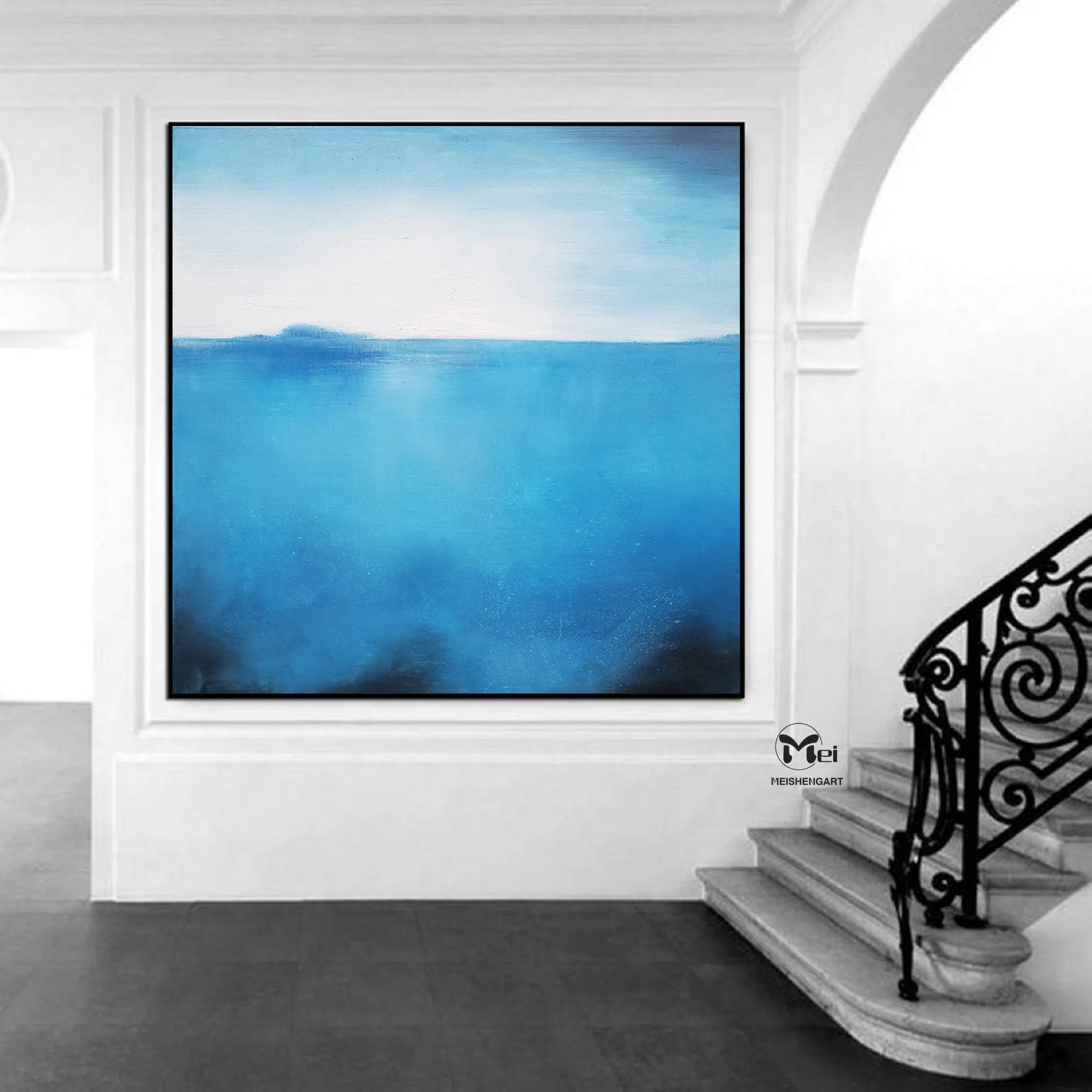 Blue Abstract Painting Landscape Painting On Canvas Kp004