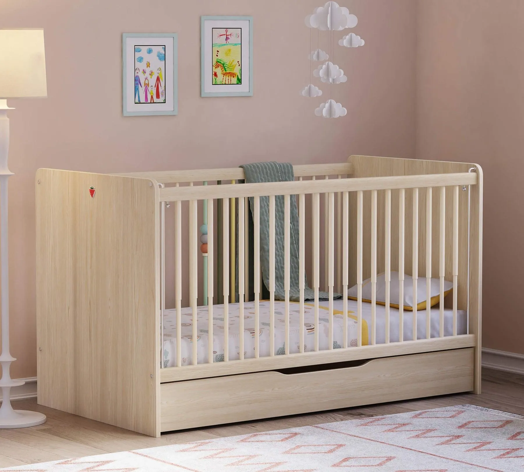 Cilek Montes Natural Lift Baby Bed (70X140 Cm)