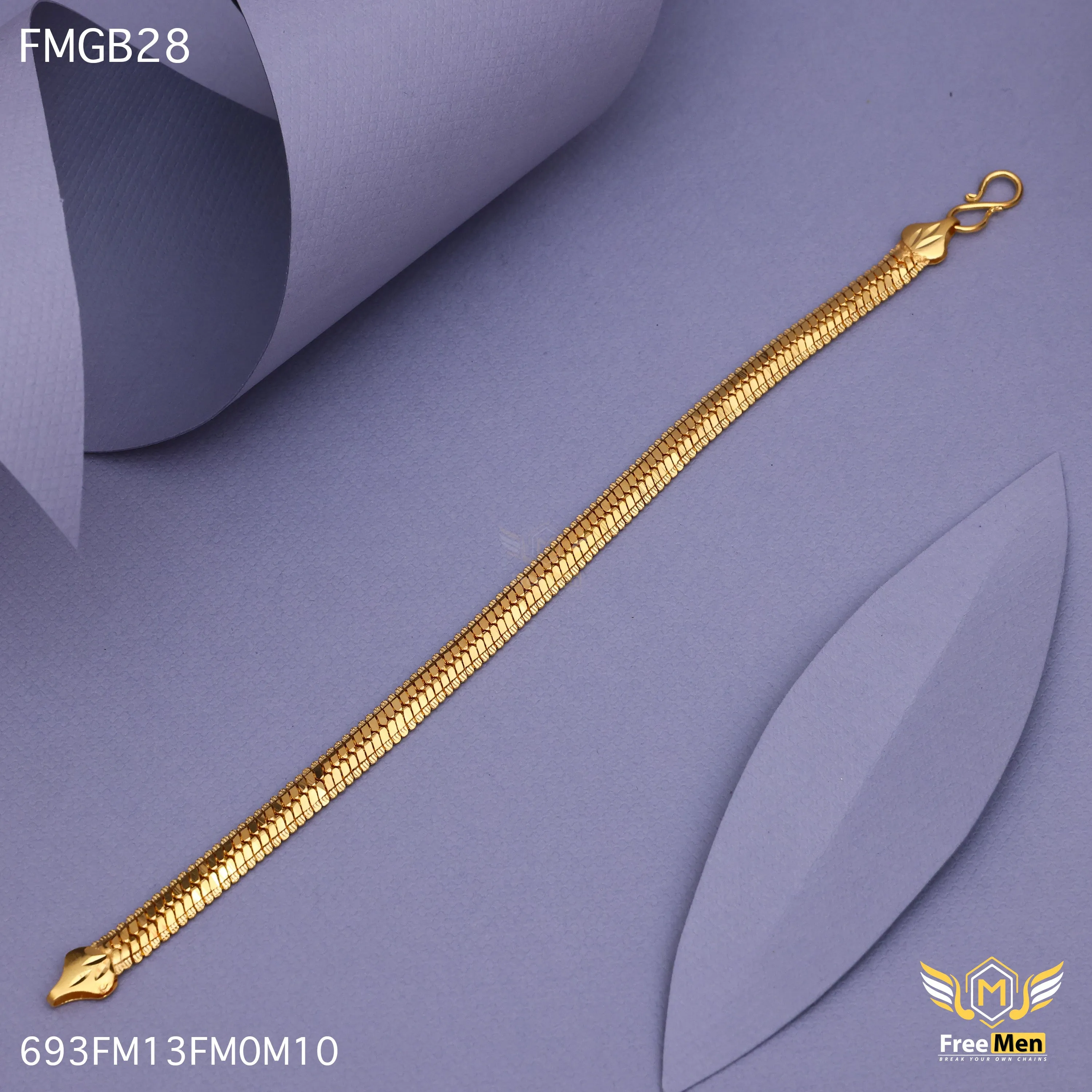 Freemen Gold Forming simple Design Bracelet for Men - FMGB28