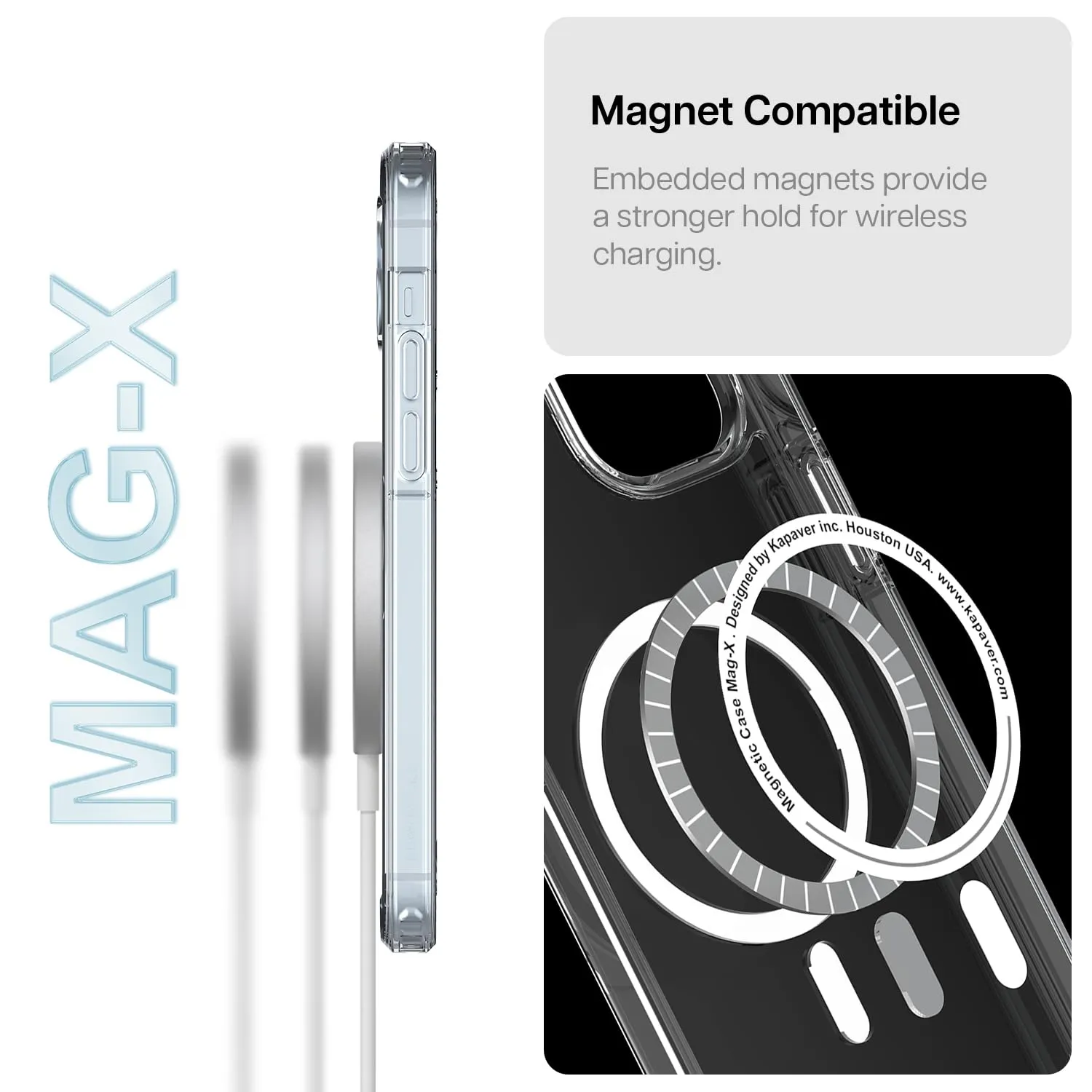 iPhone 15 Plus Back Cover Case | Mag X - Clear