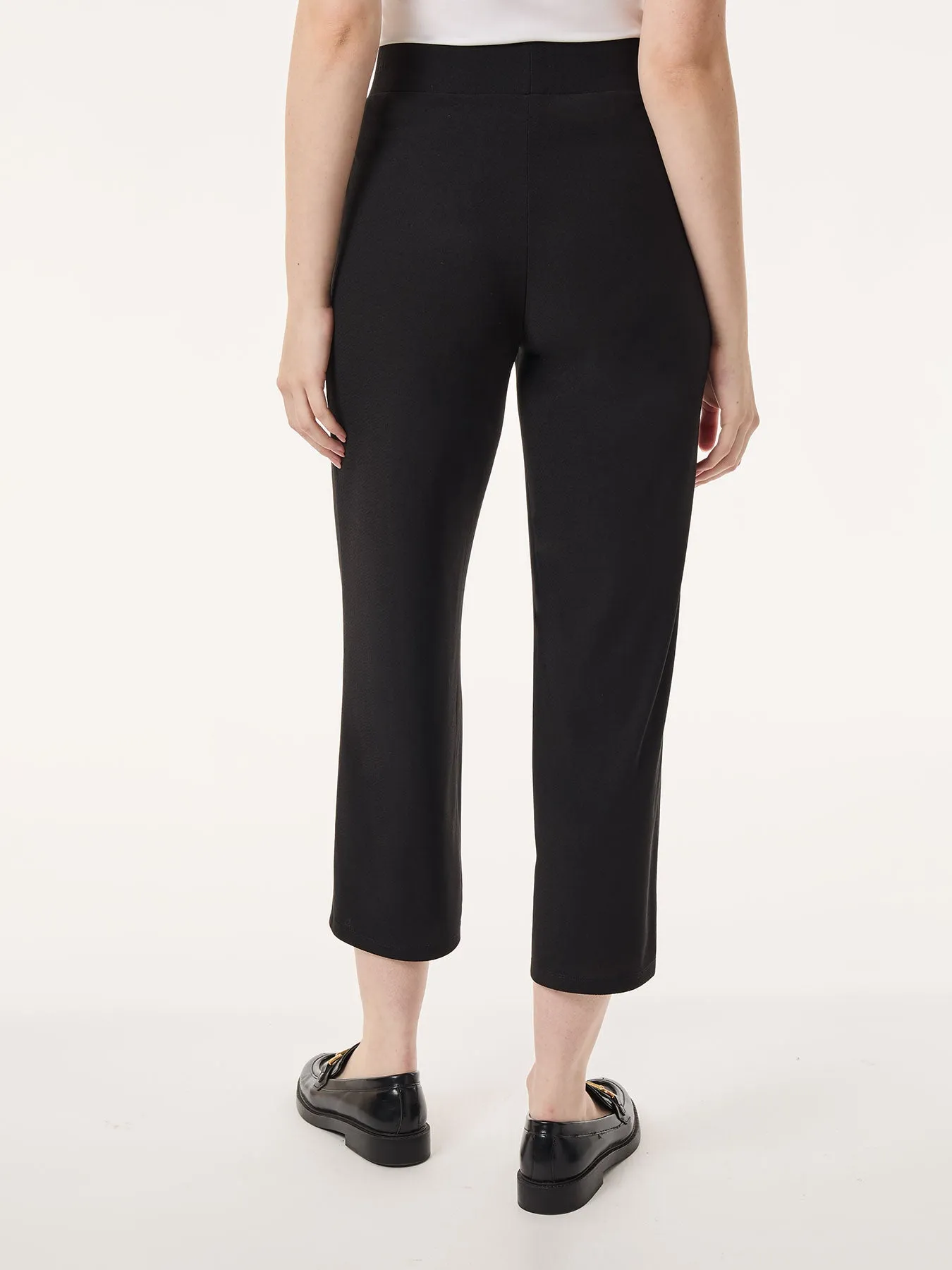 Pull-On Cropped Wide Leg Pant, Moss Crepe