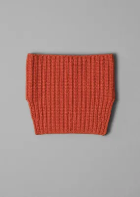 Ribbed Wool Cashmere Snood | Burnt Ember