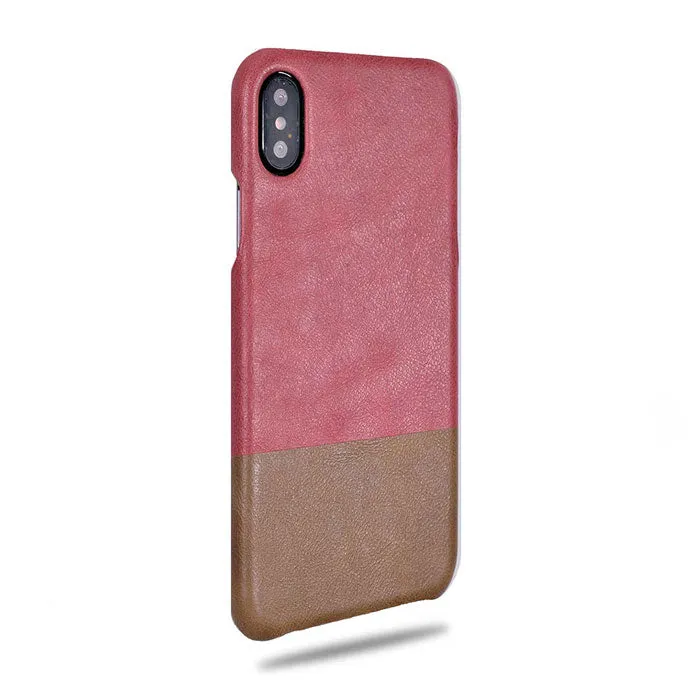 Rosewood Pink & Sage Green iPhone Xs Max Leather Case