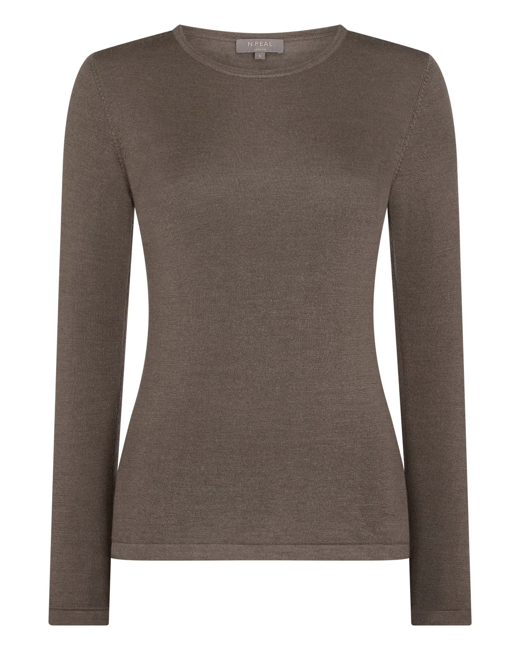 Women's Eden Superfine Cashmere Round Neck Top Mink Brown