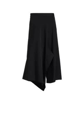 WOOL GABARDINE KA-RIGHT SIDE DOUBLE SKIRT PANTS